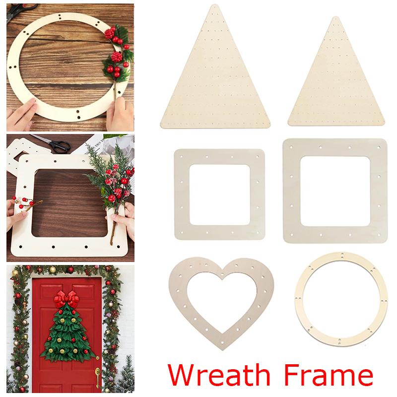 1PC Wood Wreath Boards Party Square Christmas Triangular Wedding Circle Home Decor Multiple Options Available