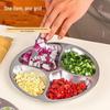 ZISIZ Stainless Steel 4-Compartment Divided Prep Plate