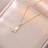 Butterfly Necklace with Color-Retaining Zircon - Fashionable, Versatile Women's Jewelry Accessory.