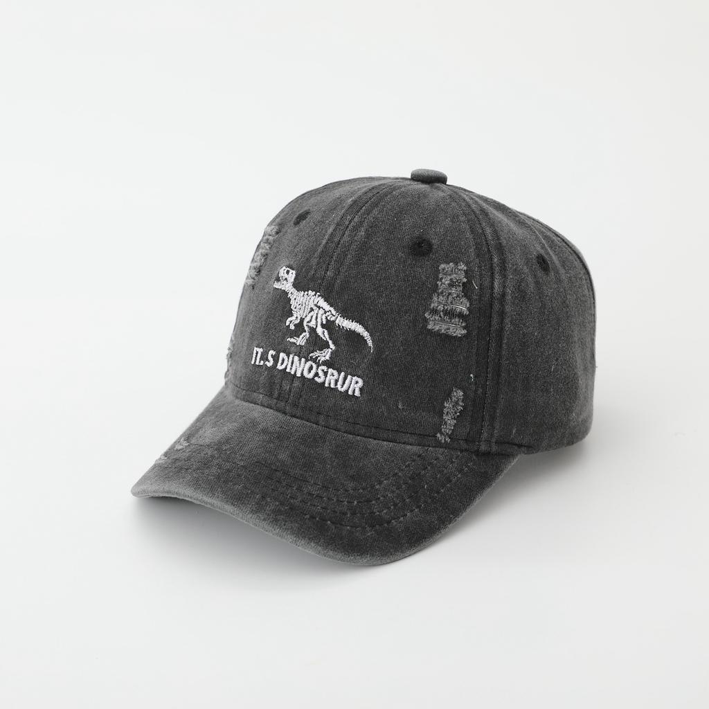 JYL TS DIY Dinosaur Kids Cap Washed Distressed Hat Cotton