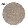 Cotton Yarn Placemat 12 Inch Round Placemats, Polyester Woven Braided Place Mats, Semi-handmade Washable Heat Resistant Circle Dining Table