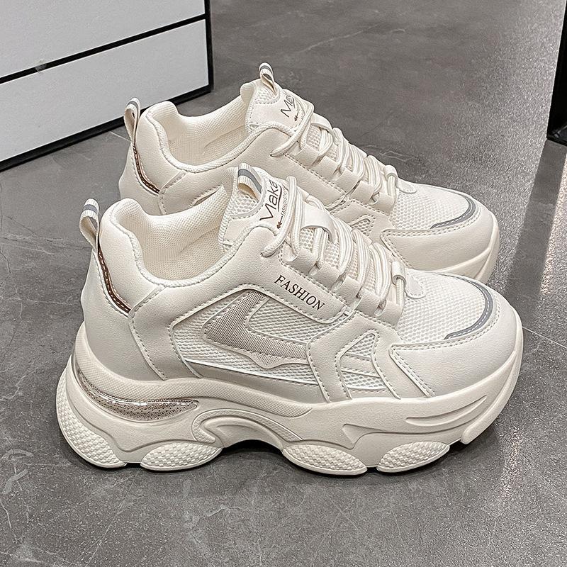 

Platform dad shoes women s 2025 new spring and autumn heightening lace-up casual shoes women s Korean version fashion sports little white shoes tide 35