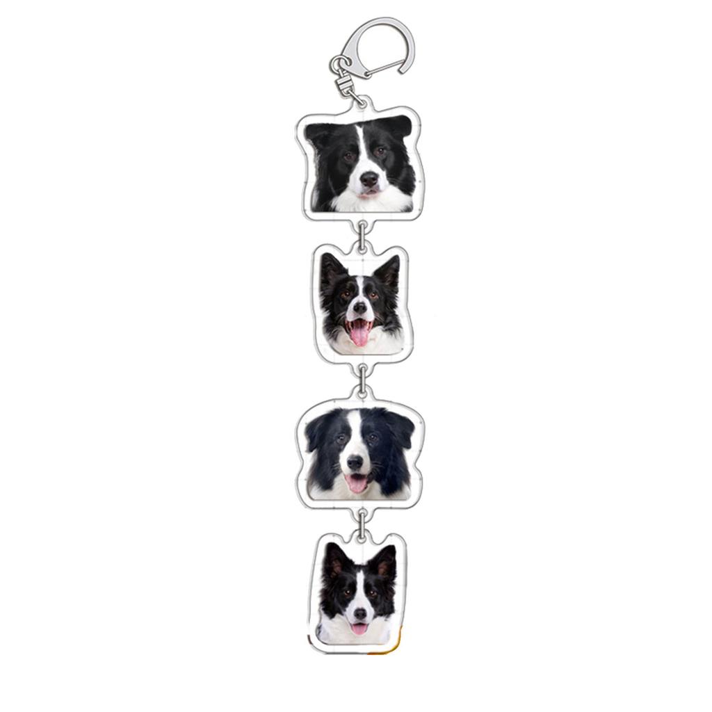 Portable Acrylic Keychain Cartoon Animal Pendant Keyring Fashionable Couples Key Rings Bag Ornament for Pet Owners
