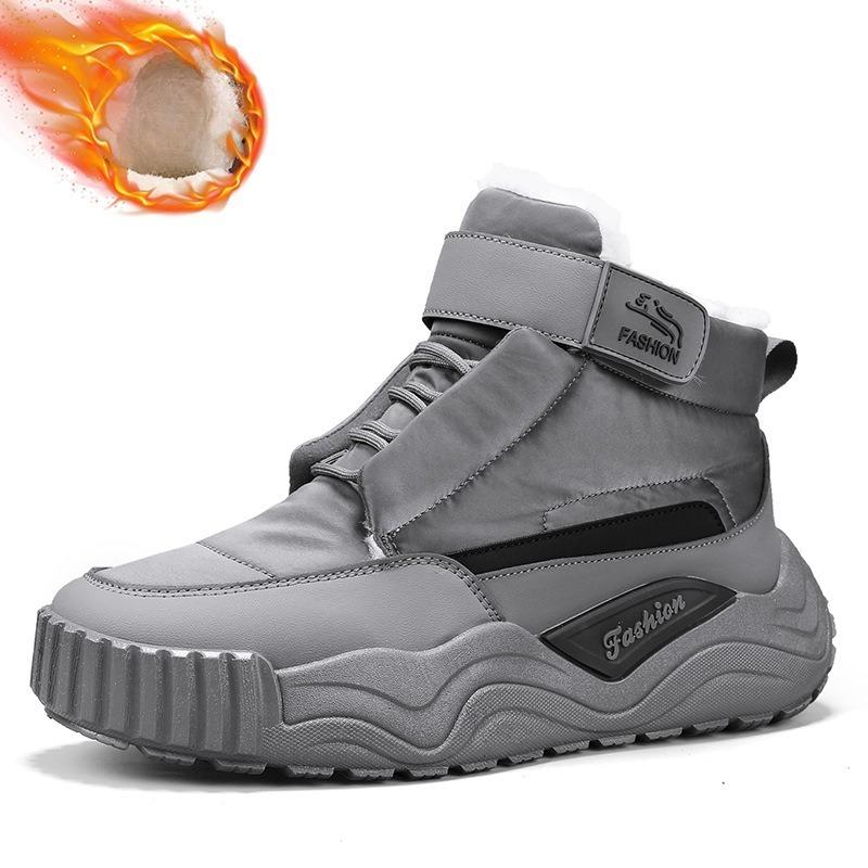 Men's Ankle Snow Boots Winter Plus Velvet Thick Warm Cotton Shoes Man Warm Thick NonSlip Casual Windproof Outdoor High-top Boots