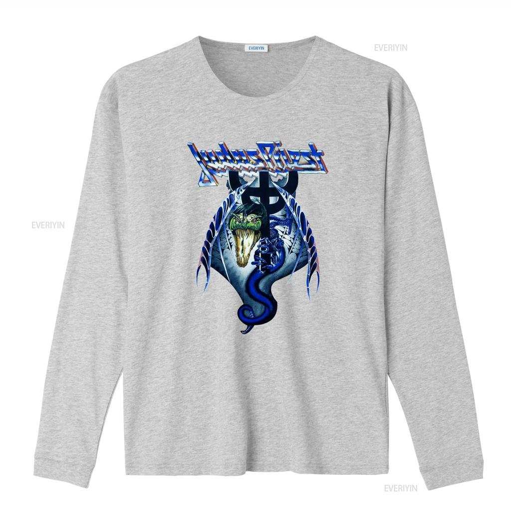 Vintage Styles Printerval Judas Priest Snake Design Painkiller Tour T Shirt vintage Washed Stretched Top For Everyday Wear