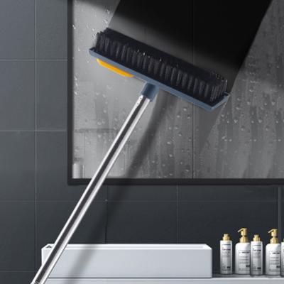 Telescopic Long Handle Floor Scrub Brush 2 In 1 Stiff Bristle Shower Scrubber with
