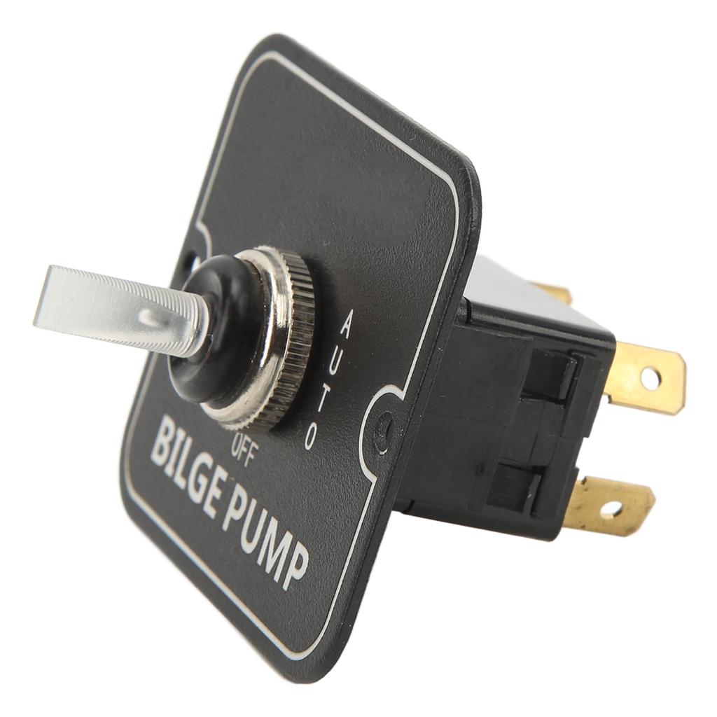 Bilge Pump Control Switch Aluminum Lighted Automatic Off Manual Panel Switch for Boat Marine 12 24V