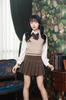Clearstone Ulzzang Sailor Cosplay Halloween Knit Vest Beige x Chocolate Women's