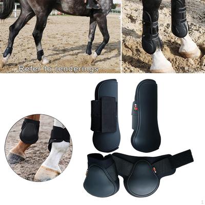 4 Stück Pferd Beine PU Vorder- und Hinterbeinschutz Reiten Sehnen Fesselgelenk