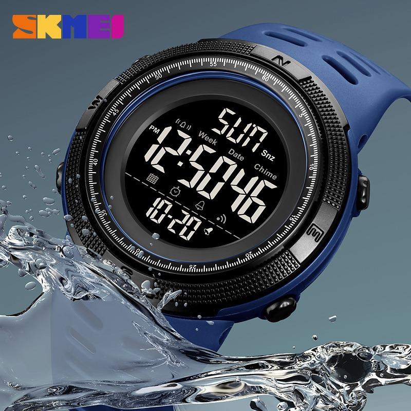 Round Dial Fashion Trend Versatile Men's Outdoor Sports Timing Single Display Electronic Watch