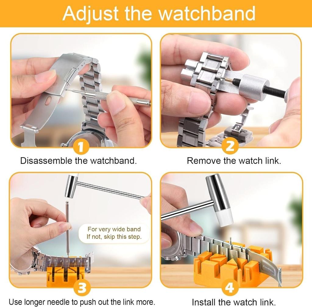 39pcs/set Watch Link Removal Tool, Watch Band Tool Kit,Repair Kit For Watch Bracelet Adjustment And Replacement,With User Manual