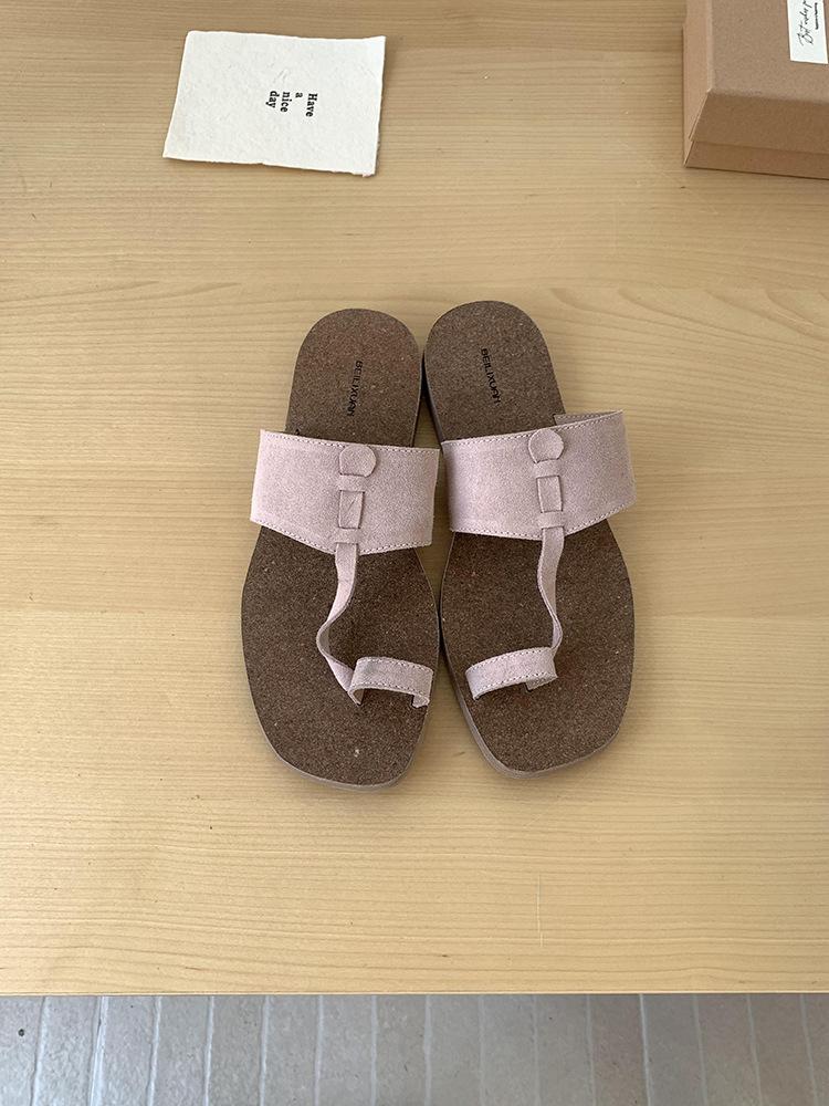 BEI LI XUAN Soft-bottomed Toe Slippers Women's 2025 Summer Wear Sandals Beach Slippers