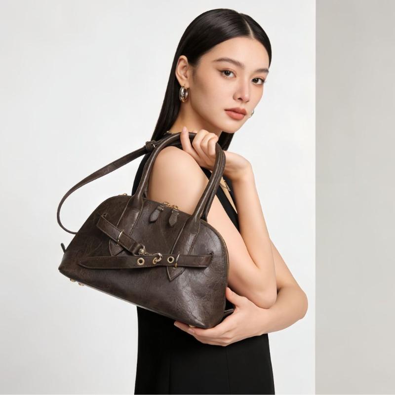 New trendy niche armpit bag retro portable shoulder bag women's autumn and winter large-capacity bowling shell bag