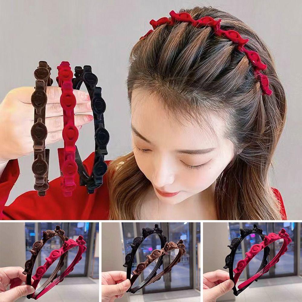 Multi-layer Braided Hair Tie Anti -Slip Hair Tie Clip Fashion Hair Accessories  for Women Girls