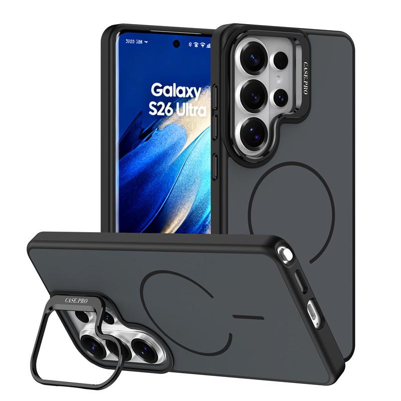 

NEW Matte Magnetic Phone Case Camera Bracket Shockproof Protective Cover For Samsung Galaxy S26 Ultra S25 S24 S23 Plus FE 5G Galaxy S23 чёрный