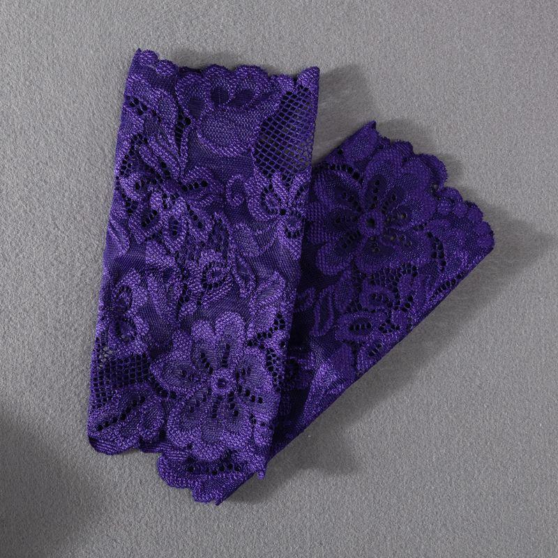 

Sexy Stretch Lace Gloves Half Finger Open Finger Half Finger Gloves Women Thin Type Sunscreen Scar Cover up Driving Non Slip Purple One size
