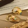 Seven-Color Cat's Eye Earrings: Luxurious Dopamine-Design Ear Cuff with Unique High-End Appeal