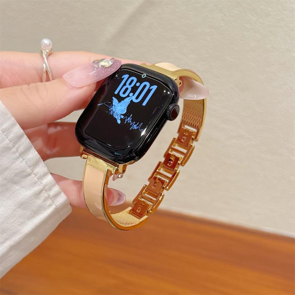 Modeschmuck Schnalle Metall Leder Armband Riemen für Xiaomi Mi Band 8 Pro/9 Pro Redmi Watch 4/5/6 Luxus Ersatzarmband
