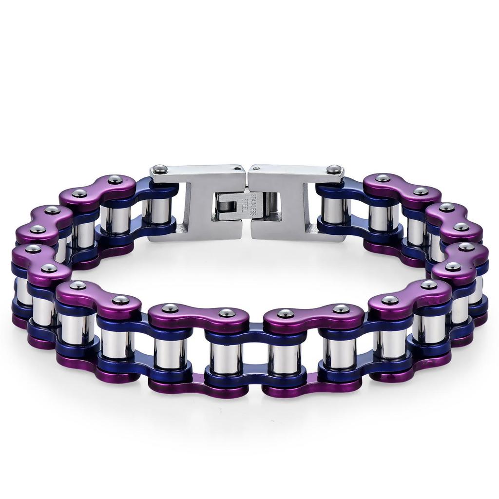 European-American Style Bicycle Chain Bracelet: Creative Rock Hip Hop Jewelry for Men & Women In Stainless Steel