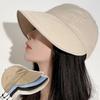 Spring Summer Bucket Hat Wide Brim Sun Hat for Women Drawstring Adjustable Foldable Beach Hats Quick-drying Visors Fisherman Cap