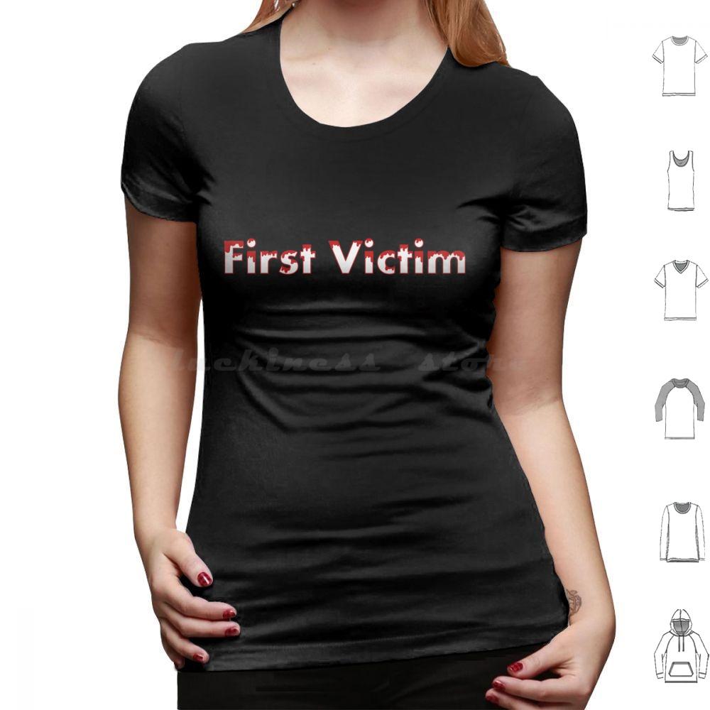 Erstes Opfer T-Shirt Baumwolle Herren Damen DIY Druck Erstes Opfer Zuerst Weg Horrorfilme Horrorfilme