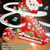 Small Santa Slide Toy Playful Roller Coasters Toy with Snowman LED Flashing Light Music Fun Santa Stair Climbing Toy