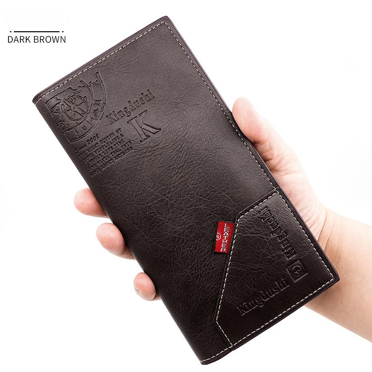 Herren PU Leder Lange Clutch Herren Visitenkartenhalter Herren Geldbörse Braun Schwarz Kaffee Herrenmode Taschengeldbörse