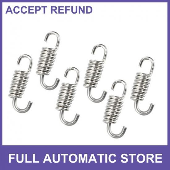 SIX 43mm 1.69  Muffler Exhaust Pipe Spring for Motorcycle Universal Silver Tone