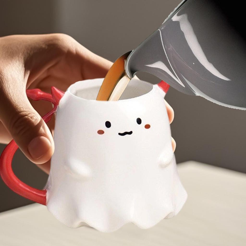 Halloween Coffee Mug Heat-resistant Ghost Ceramic Tea Cup For Traveling 500ml Multifunctional Drinking Mugs Kitchen Supplies For
