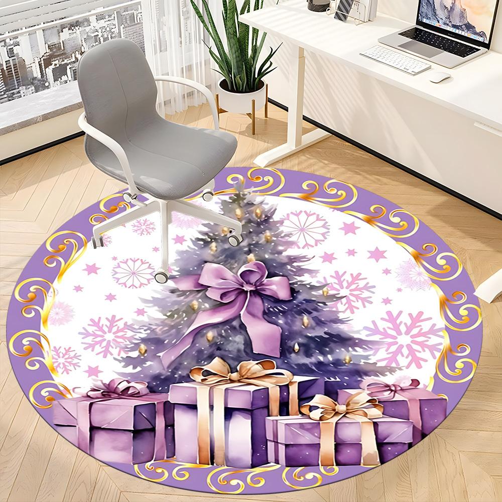 1pc Christmas Tree Carpet for Office Non-Slip, Round Carpet, Soft & Comfortable, Carpet for Office, Lightweight Round Floor Mat