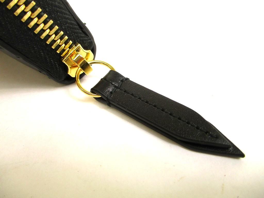 Authentic GUCCI Guccissima Black Leather Round Zip Coin Purse #a869  Refurbished