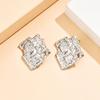 18K Gold Vacuum Plated Old Money Style Geometric Patchwork Stainless Steel Earrings for Women
