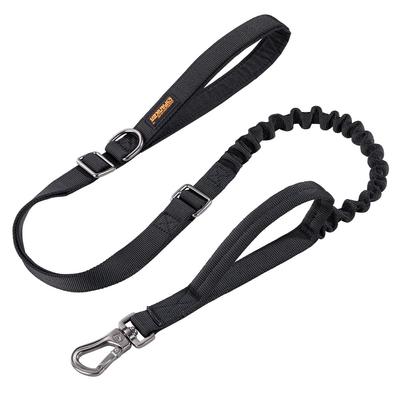 EXCELENTE COLEIRA ELITE Nylon para Cães de Choque Médio Grande com 2 Pegas, Absorção, Cães, Treinamento, Retrátil, Passeio, (Preto)