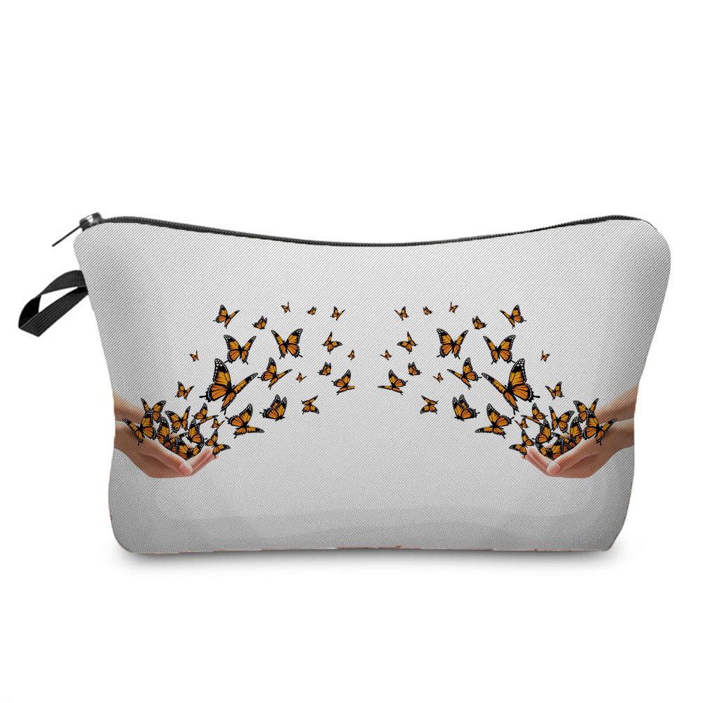 Women Flower Print Cosmetic Bag Toiletries Organize Travel Storage Case 6670