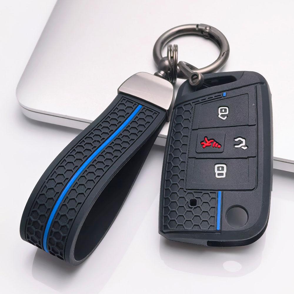 Key Cover for VW Golf Jetta Passat Tiguan GTI Sagitar MK7 GLI Magotan with Keychain Protective Accessory Key Fob Protection Replacement