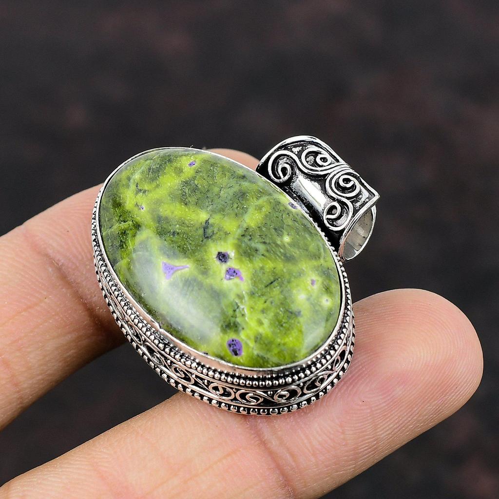 Stichtite Pendant Gemstone Jewelry Vintage Pendant 925 Sterling Silver Pendant Handmade Modern Style Pendant Gift For Him Stichtite Jewelry