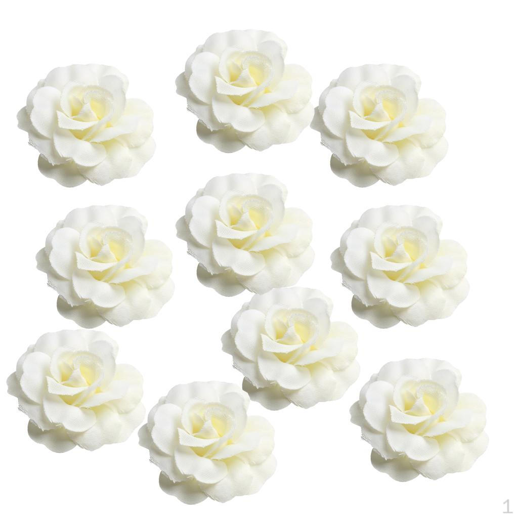 

10 квіток троянди Прикраси Для DIY Жіночих Аксесуарів 5см Ivory