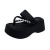 Fairy wind beach slippers female outer wear 2025 summer new thick-soled flip-flops small height-increasing fashion sandals