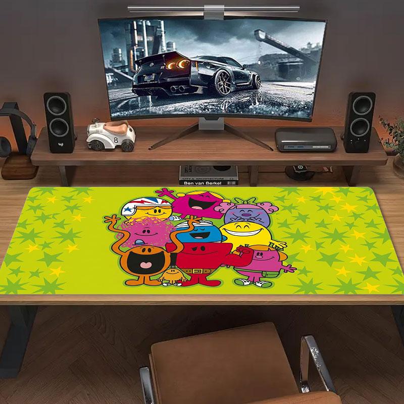 Mr. Men Little Miss Large Size Mouse Pad Large Gaming Table Cushion Non-slip Laptop Tablet Big Mousepad XXL Mat Mini PC Playmat With Lock edge