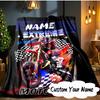 Custom Name Extreme Rider Adventure Blanket  Ideal Bedding Blanket Perfect for Travel, Camping, Living Rooms, Offices, Sofas, Fan Christmas gift