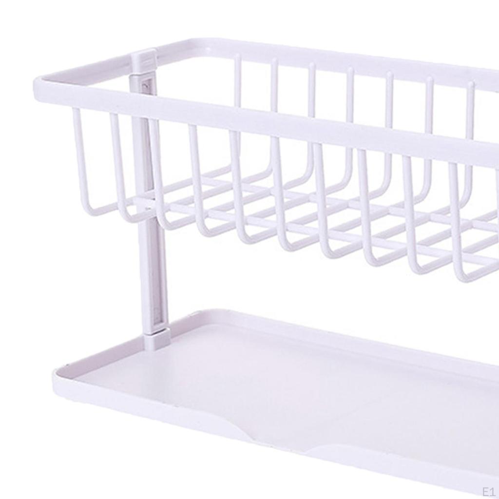 Kitchen Sponge Holder with Drain Tray Drainer Dish Rack for Sink