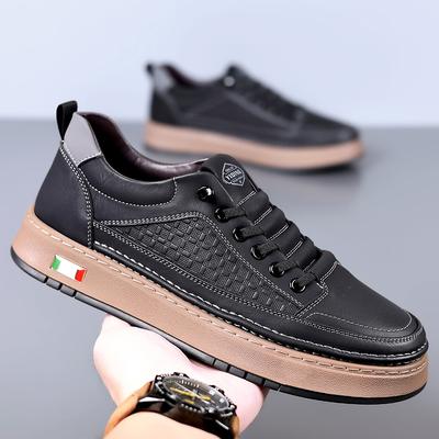 2025 Męskie Buty Codzienne Luksusowa Marka Brytyjskie Modne Kraciaste Codzienne Wszechstronne Skórzane Buty do Chodzenia Mokasyny Trampki