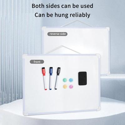 1 Set 16" X 12" Wall Mounted Whiteboard Small Double-Sided Graffiti Drawing Board With 3 Markers & 4 Magnets Dry Erase Board
