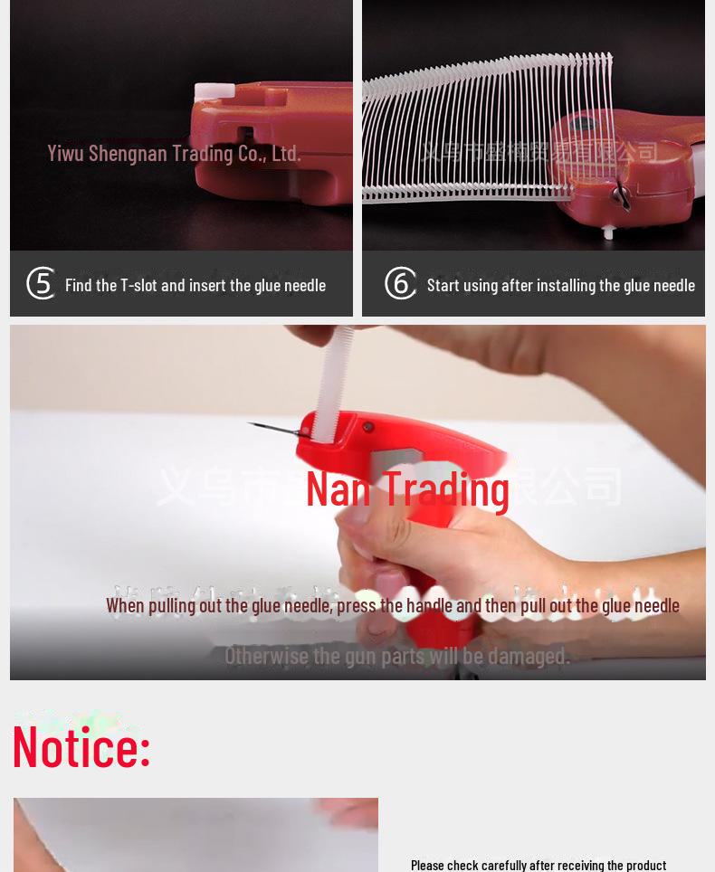 Shengnan Tag Gun Set: Fine & Thick Glue Needle Tagging Tool with Extended Length for Labels.