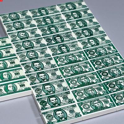 MOC Bricks Bill Dollar 1x2 Money Printed Tiles Euro Street View Cash Treasure Accessories Building Blocks Kids Toys