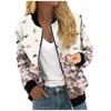 Jackets For Women Long Sleeve Lightweight Zip Up Cropped Fashion Print Outerwear Casual Quilted Jackets Whith Pockets