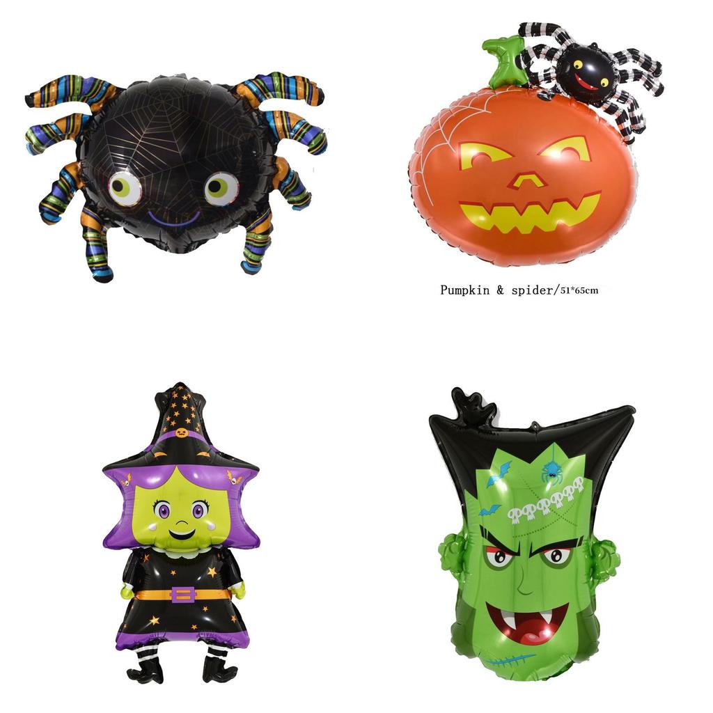 Spooky Halloween Decorations Aluminum Spider Foil Balloon For Party Supplies
