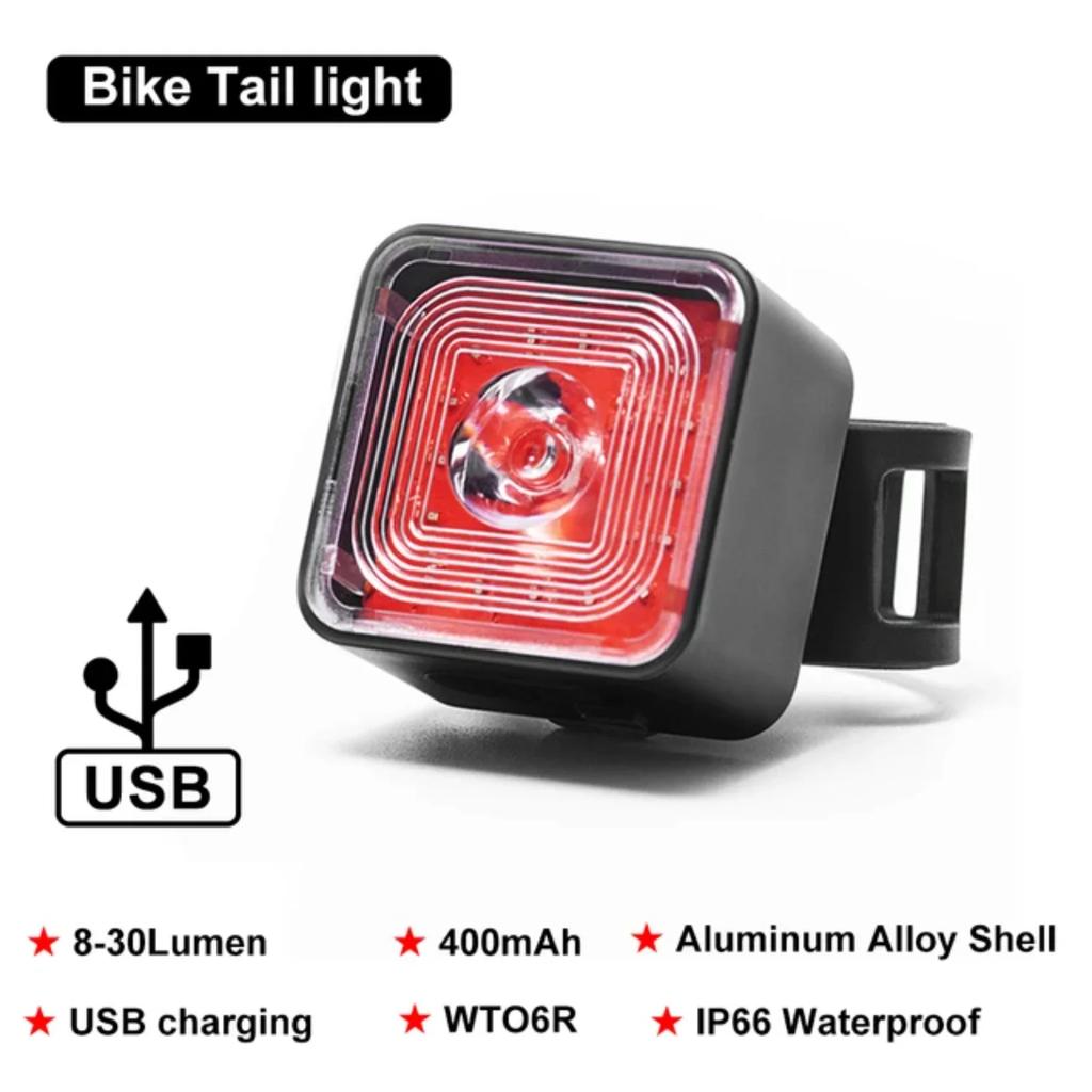 WT06 Bike Light Headlight Taillight USB Rechargeable Lantern Bicycle Tail Light Front Lights Tail Lights Bike Accessories