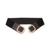 New Pearl Pair Buckle Elastic Wide Ladies Waist Seal Black Sweet and Elegant Women's Waist Belt