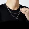 Double Layer Lucky Star Necklace For Men Hip Hop Jewelry Urban Streetwear Style Unisex Couple Chain Alloy Design